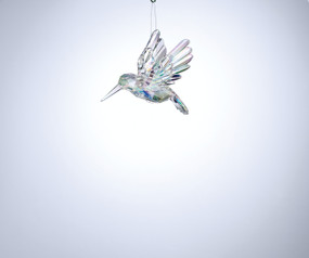 Glass crystal bird ornament - all white background