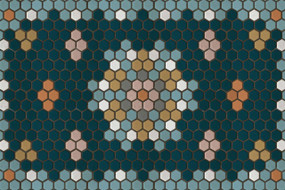 Mosaic - Blue Floor Flair - 2 x 3