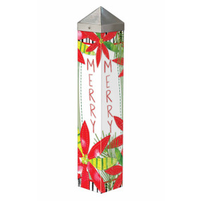 Holly Jolly Poinsettias 20" Art Pole