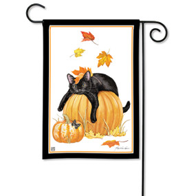 Pumpkin Cat Garden Flag
