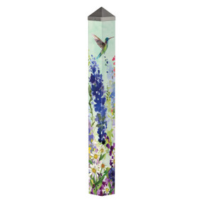 Spring Hummingbirds 40" Art Pole