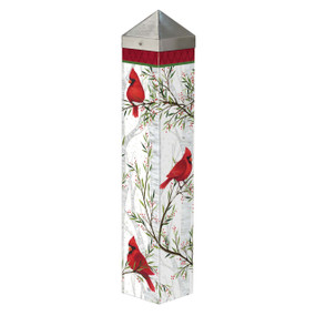 Cardinals in Birch 20" Art Pole
