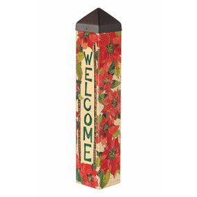 Painted Poinsettias 20" Art Pole