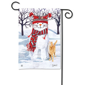 Snow Cat Garden Flag