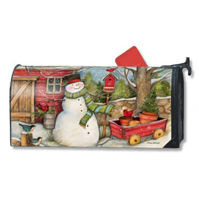 Red Barn Snowman MailWrap