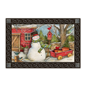 Red Barn Snowman MatMate
