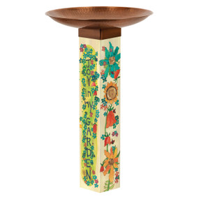 I Must Have Flowers Bird Bath w/ST9021 Copper Topper