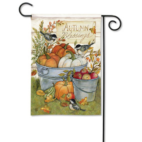 Fall Buckets Garden Flag