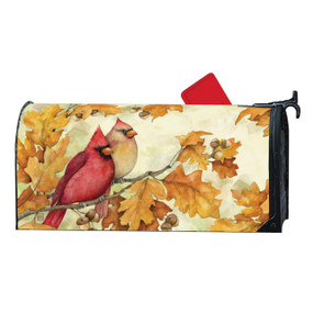Cardinals in Fall Oak Leaves MailWrap