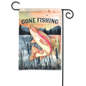 Gone Fishing Garden Flag