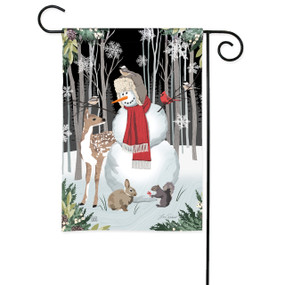 Nature Sings Snowman Garden Flag