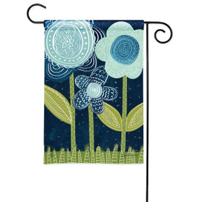 Blue Flowers Garden Flag