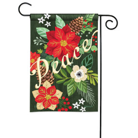Poinsettia Peace Garden Flag