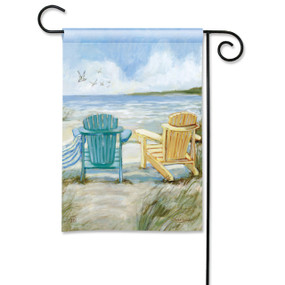 Chairs on Beach Garden Flag