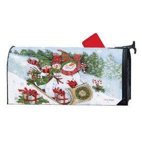 Sledding Snowmen MailWrap