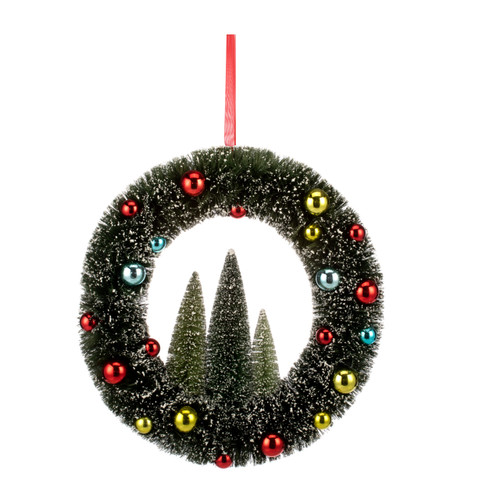 Ornament Bottle Brush Wreath