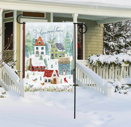 Snow Village Garden Flag slide 