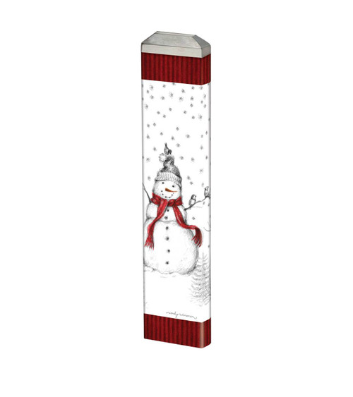 Snowmen with Birds 13" Mini Art Pole slide 