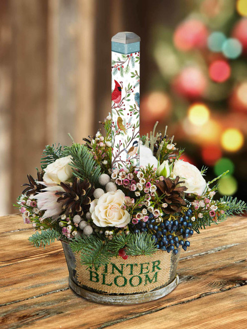 Winter Bird Branches 10" Mini Art Pole slide 