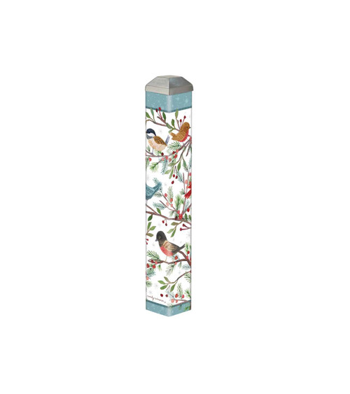 Winter Bird Branches 10" Mini Art Pole slide 