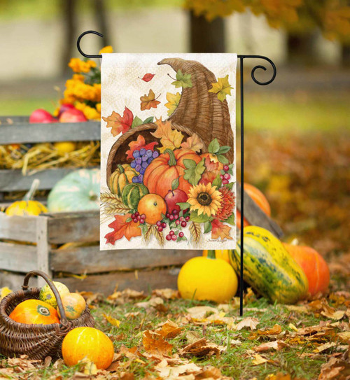 Thanksgiving Cornucopia Garden Flag slide 