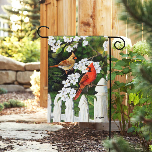 Dogwood Cardinals Garden Flag slide 