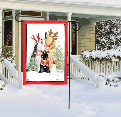 Caroling Dogs Garden Flag slide 