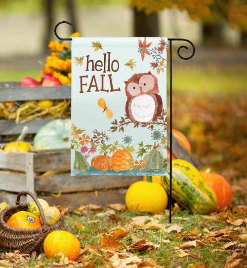 Hello Fall Owl Garden Flag slide 
