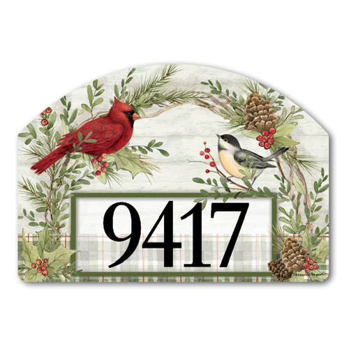Winter Bird Wreath Yard DeSign slide 