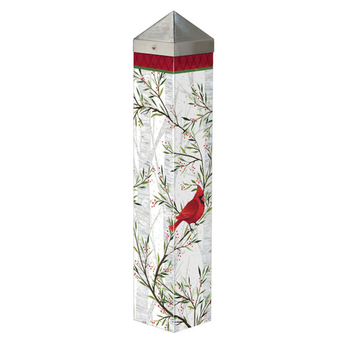 Cardinals in Birch 20" Art Pole slide 