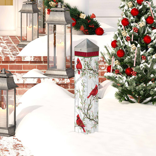 Cardinals in Birch 20" Art Pole slide 
