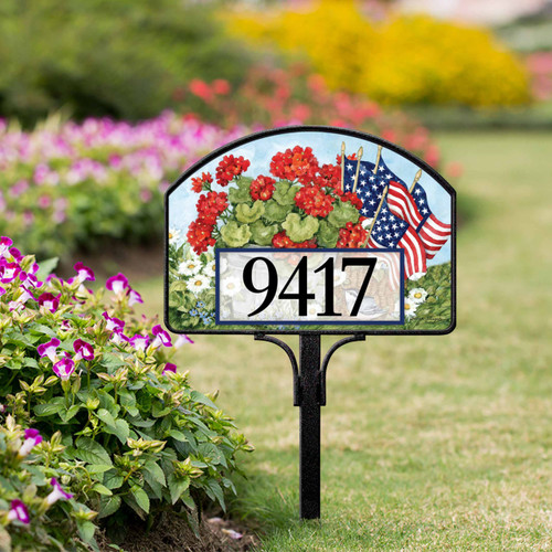 Flags and Flowers Yard DeSign slide 
