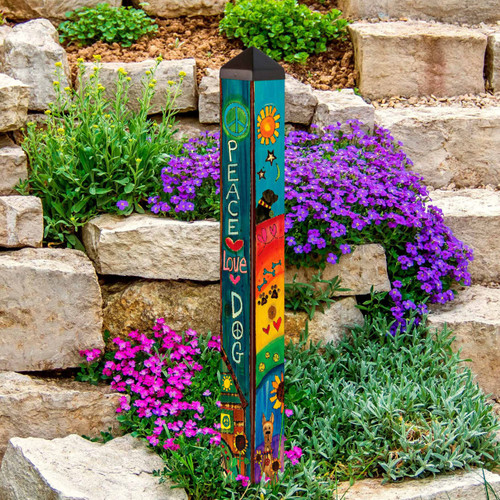 Peace Love Dog 40" Art Pole slide 