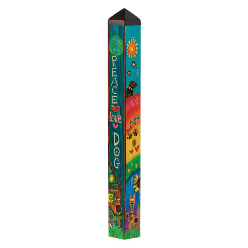 Peace Love Dog 40" Art Pole slide 