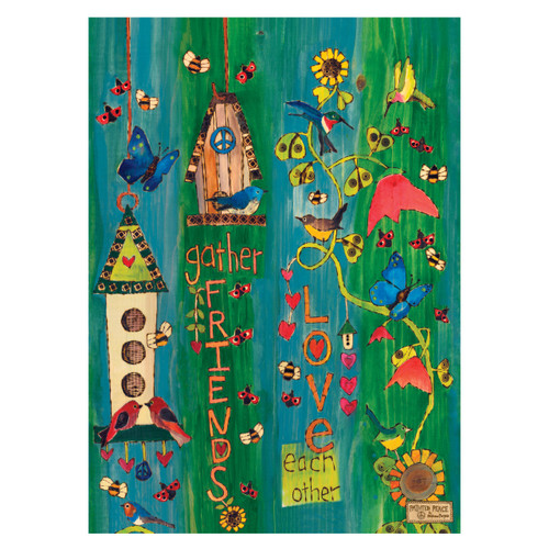 Bird Tweets Bird Bath Art Pole w/ST9021 Copper Topper slide 