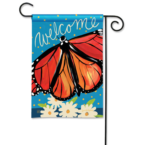 Welcome Monarch Garden Flag slide 