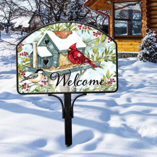 Winter Birdhouse Yard DeSign slide 