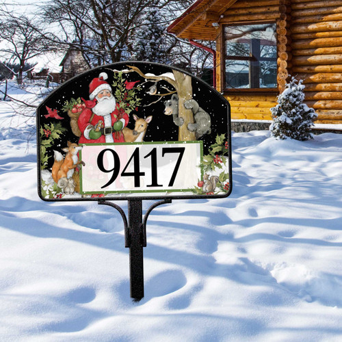 Forest Animals with Santa Yard DeSign slide 