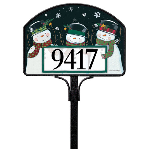 Nighttime Snowman Yard DeSign slide 