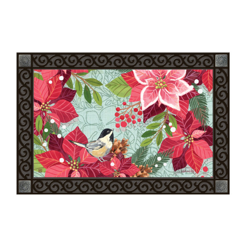 Poinsettia Chickadee MatMate slide 