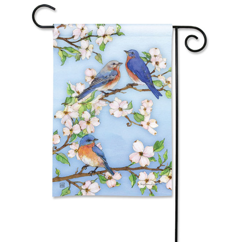 Dogwoods and Bluebirds Garden Flag slide 