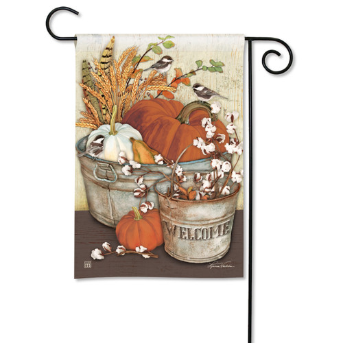 Farmhouse Pumpkins Garden Flag slide 