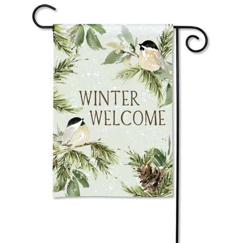 Winter Chickadee Garden Flag slide 
