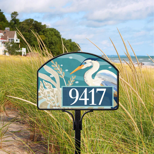Blue Heron with Sea Shells Yard DeSign slide 