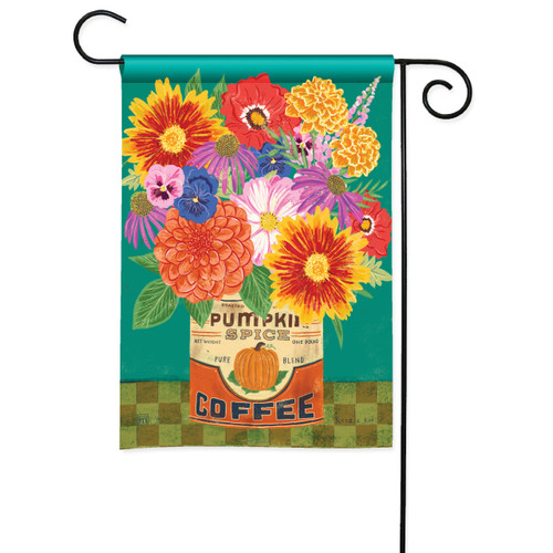 Autumn Floral in Coffee Can Garden Flag slide 