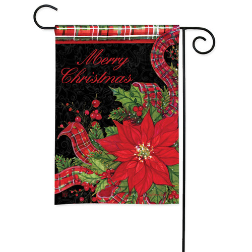Plaid Poinsettia Garden Flag slide 
