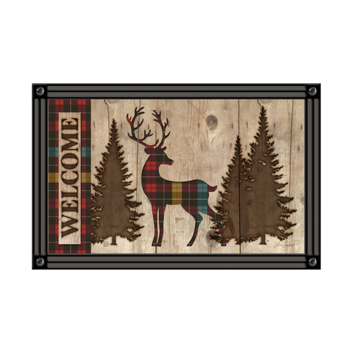 Plaid Deer Silhouette MatMate slide 