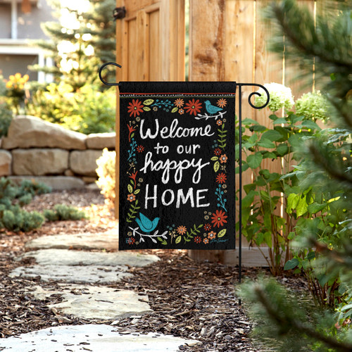 Chalkboard Floral Garden Flag slide 