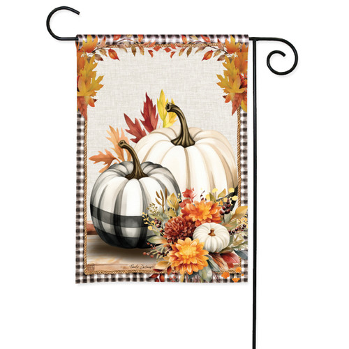 Plaid Pumpkins Garden Flag slide 
