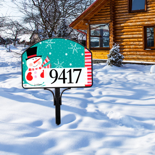 Snowman with Blue background Yard DeSign slide 